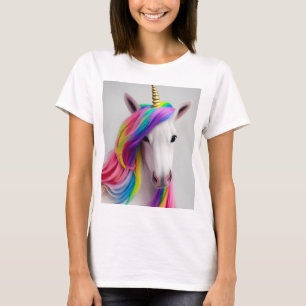 Tee de couleur Unicorn fille arc-en-ciel T-shirt