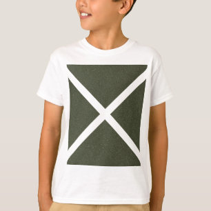 Tee de croix diagonale verte de mousse - T-shirt