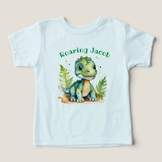 Tee Dino Toddler mignonne avec nom -modifiable (Design Recto)