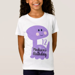 Tee Dinosaur violet fête d'anniversaire T-shirt