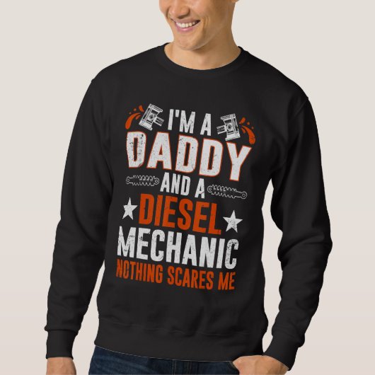 Tee For Men Father's Day Diesel Mechanic Daddy Trui (Voorkant)