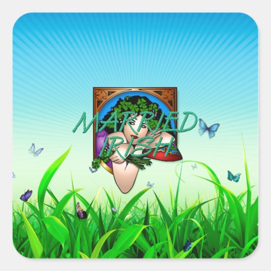 TEE Married Irish Vierkante Sticker (Voorkant)