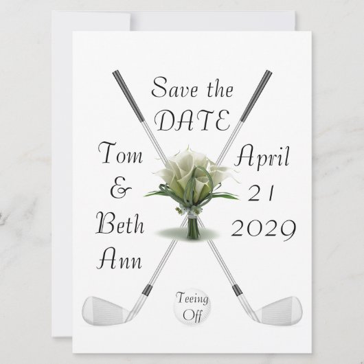 Tee Off Aankondiging van de bewaar-de-datum (Voorkant)