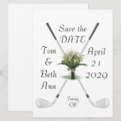 Tee-off Bewaar-de-datum aankondiging (Voorkant / Achterkant)