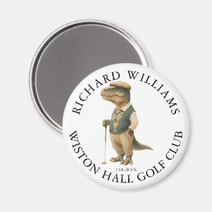 Tee-Rex Dinosaur Aangepaste Golfer Naam En Club Magneet