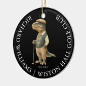 Tee-Rex Dinosaur Custom Golfer Name And Club Keramisch Ornament (Links)