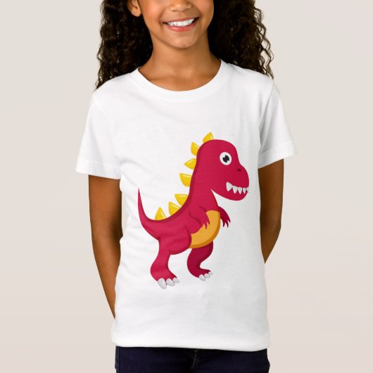 Tee Shirt Basic Fille Dinosaure (Voorkant)