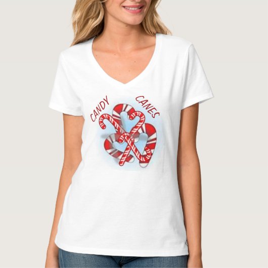 TEE SHIRT CANDY CANES WOMENS (Voorkant)