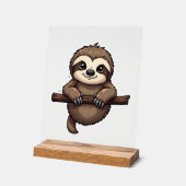 Tee-shirt de paresseux gravé Art animal vintage (2 (Angle)