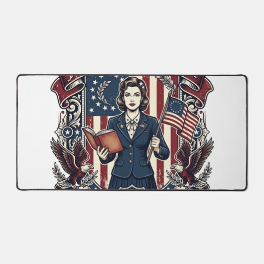 Tee-shirt graphique vectoriel enseignant patriotiq (Recto)
