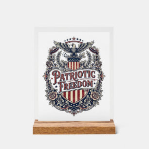 Tee-shirt graphique vectoriel floral patriotique v