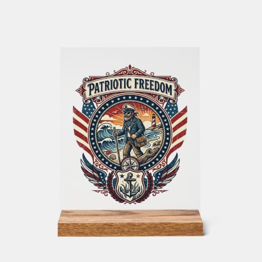Tee-shirt graphique vectoriel Patriotic Beachcombe (Recto)