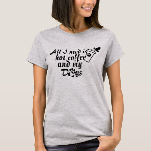 Tee-shirt J'aime les chiens et le café - T-shirt d