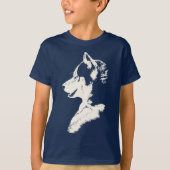 Tee - shirts de Husky T-Shirt Kid's Sled Dog Art K (Devant)