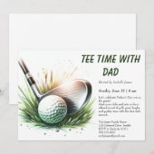 Tee Time avec Papa Invitation de fête de la fête d (Devant / Derrière)