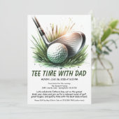 Tee Time avec Papa Invitation de fête de la fête d (Debout devant)