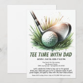 Tee Time avec Papa Invitation de fête de la fête d (Devant / Derrière)
