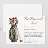 Tee Time avec Papa Invitation personnalisable pour (Devant / Derrière)