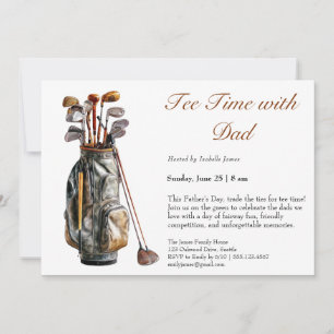 Tee Time avec Papa Invitation personnalisable pour