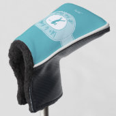 Tee Time Funny Women’s Putter Cover Monogram Teal (3/4 voorkant)
