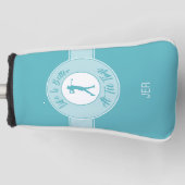 Tee Time Funny Women’s Putter Cover Monogram Teal (Voorkant)