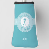 Tee Time Funny Women’s Putter Cover Monogram Teal (Draai 90)