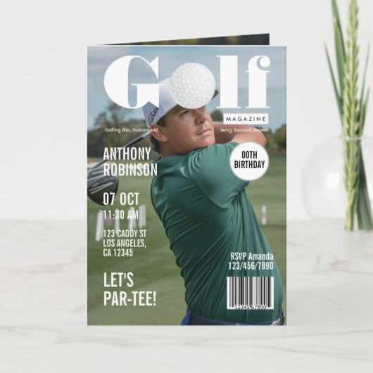 Tee Time Magazine-Themed Golf Feest (Voorkant)