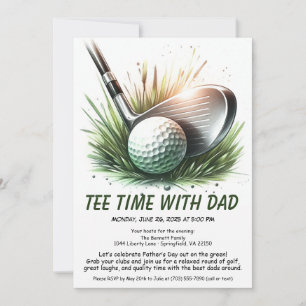 Tee Time met Papa Bewerkbare Vaderdag Golf Feest Kaart