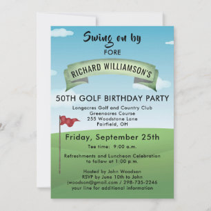 TEE TIMES 50E VERJAARDAG GOLF PARTY KAART