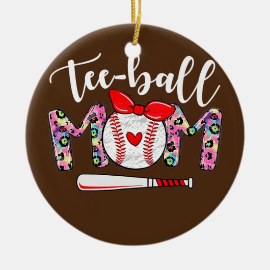 Teeball mama Moederdag Ball mama Cute Trendy Keramisch Ornament (Voorkant)