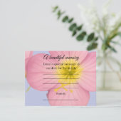 Teekaart met herinneringsbericht voor teunisbloem informatiekaartje (Staand voorkant)