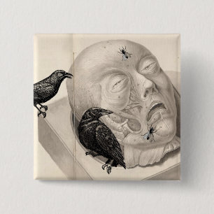 Teelt en kadavers vierkante button 5,1 cm