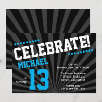 Teen Boy Birthday Uitnodiging-Elk Jaar, Blauw