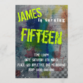 Teen Boy Graffiti Uitnodiging