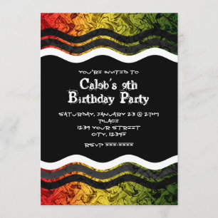 Teen Boy Red Yellow Green Smoke Party Kaart