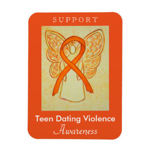 Teen Dating Violence Awareness Ribbon Angel Magnet Magneet