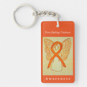 Teen Dating Violence Awareness Ribbon Sleutelhange Sleutelhanger