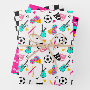 Teen Dream Cheerleader Pattern Inpakpapier Vel