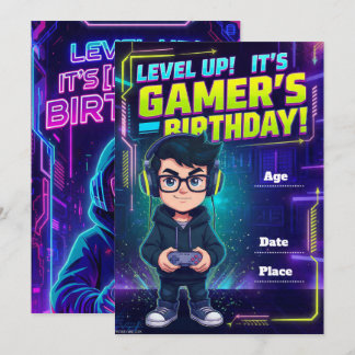 Teen Gamer Birthday Invitation – Video Game Party Kaart