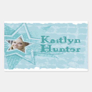 Teen girl aqua blue id name sticker