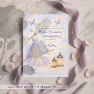 Teen Girl Butterfly Quinceañera Zachte Lila Jurk Kaart