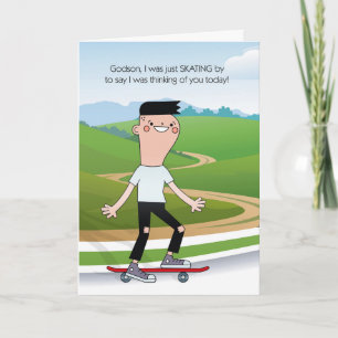 Teen of Tween Godson denkt aan You Skateboard Kaart