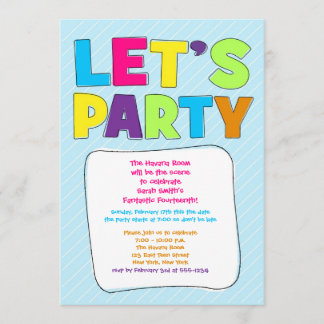 Teen Party Invitation - Laten we feest! Kaart