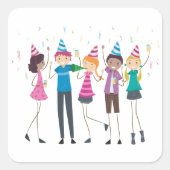 Teen Party Square Sticker (Voorkant)