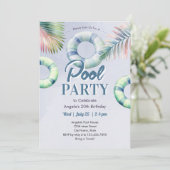 Teen Pool Party Birthday Invitation (Debout devant)