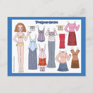 Teen Scene Chelsea Paper Doll Briefkaart