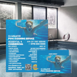 Teen Swimmer-portret, reiniging zwembad Flyer