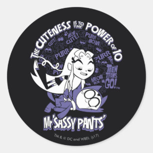 Teen Titans Go! Starfire & Mr Sassy Pants Ronde Sticker