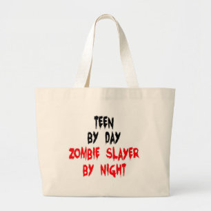 Teen Zombie Slayer Grote Tote Bag
