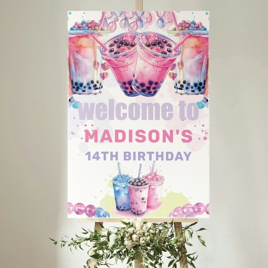 Teenage Boba Bubble Tea Anniversaire Affiche de bi